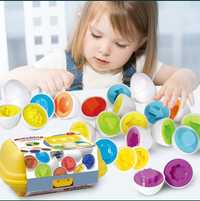 Klocki Jajka Edukacyjne 6szt. do nauki kształtów i kolorów Montessori