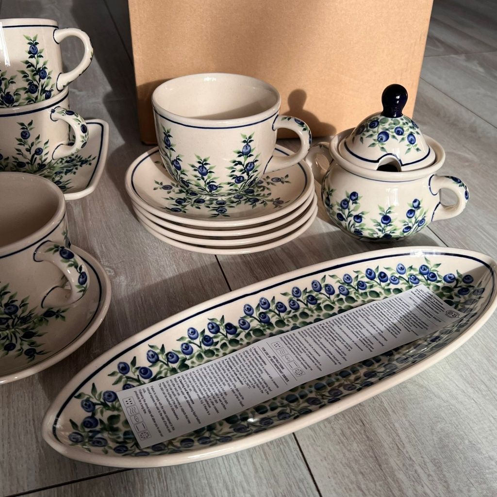 Ceramiczny zestaw kawowy - ceramika bolesławiecka