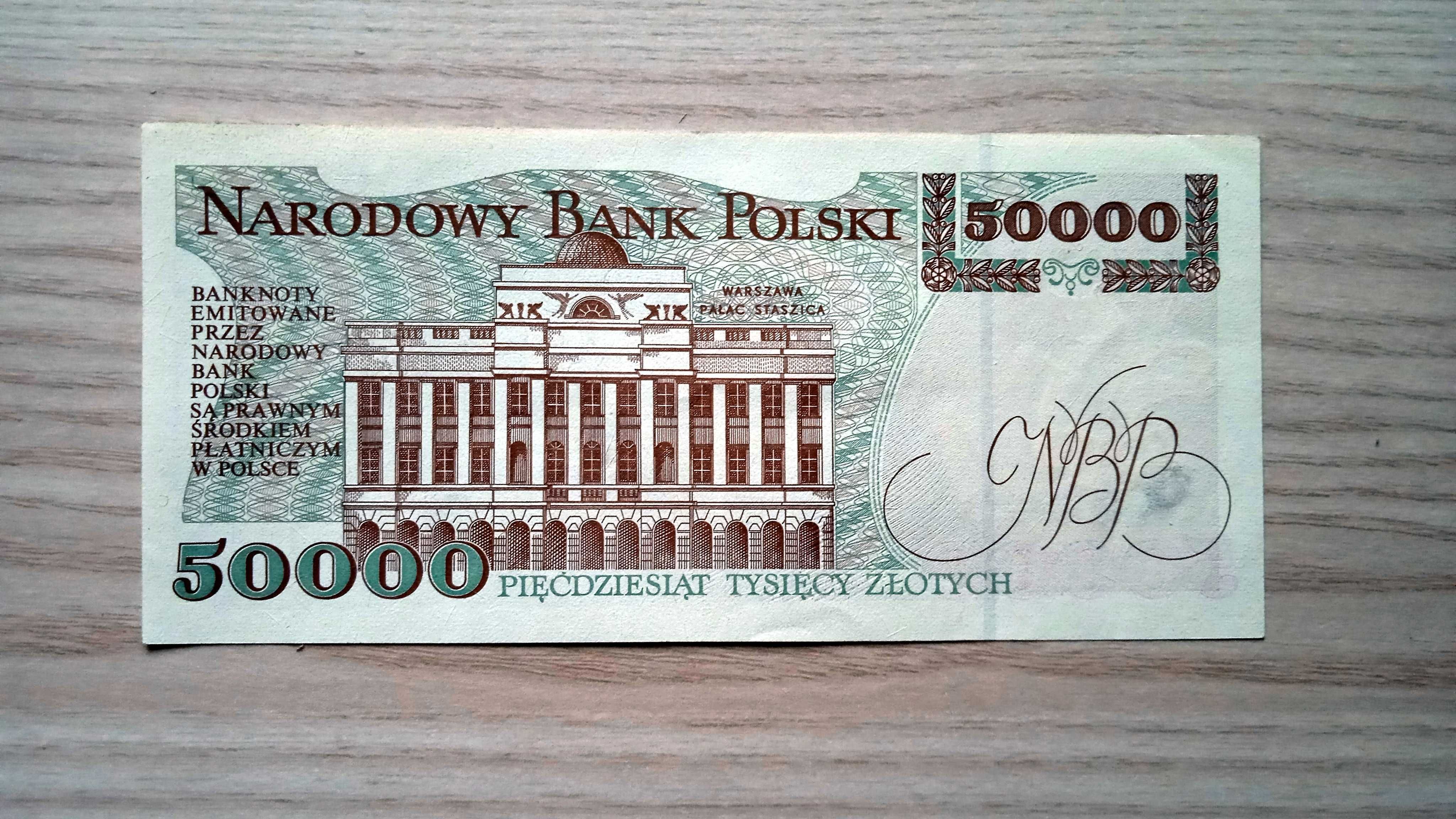 Banknot PRL  50000 zł  D  1993  stan UNC-