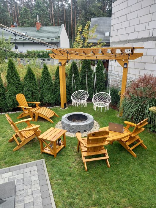 Krzesło, Fotel Adirondack - drewniane, ogrodowe,  tarasowe