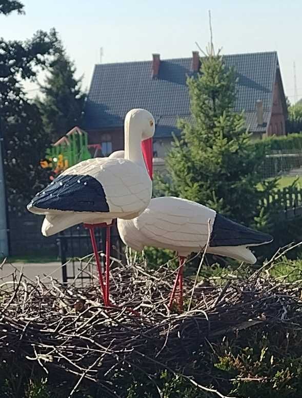 2 szt. figurki ogrodowe bocian bociek do ogrodu duży ozdoba