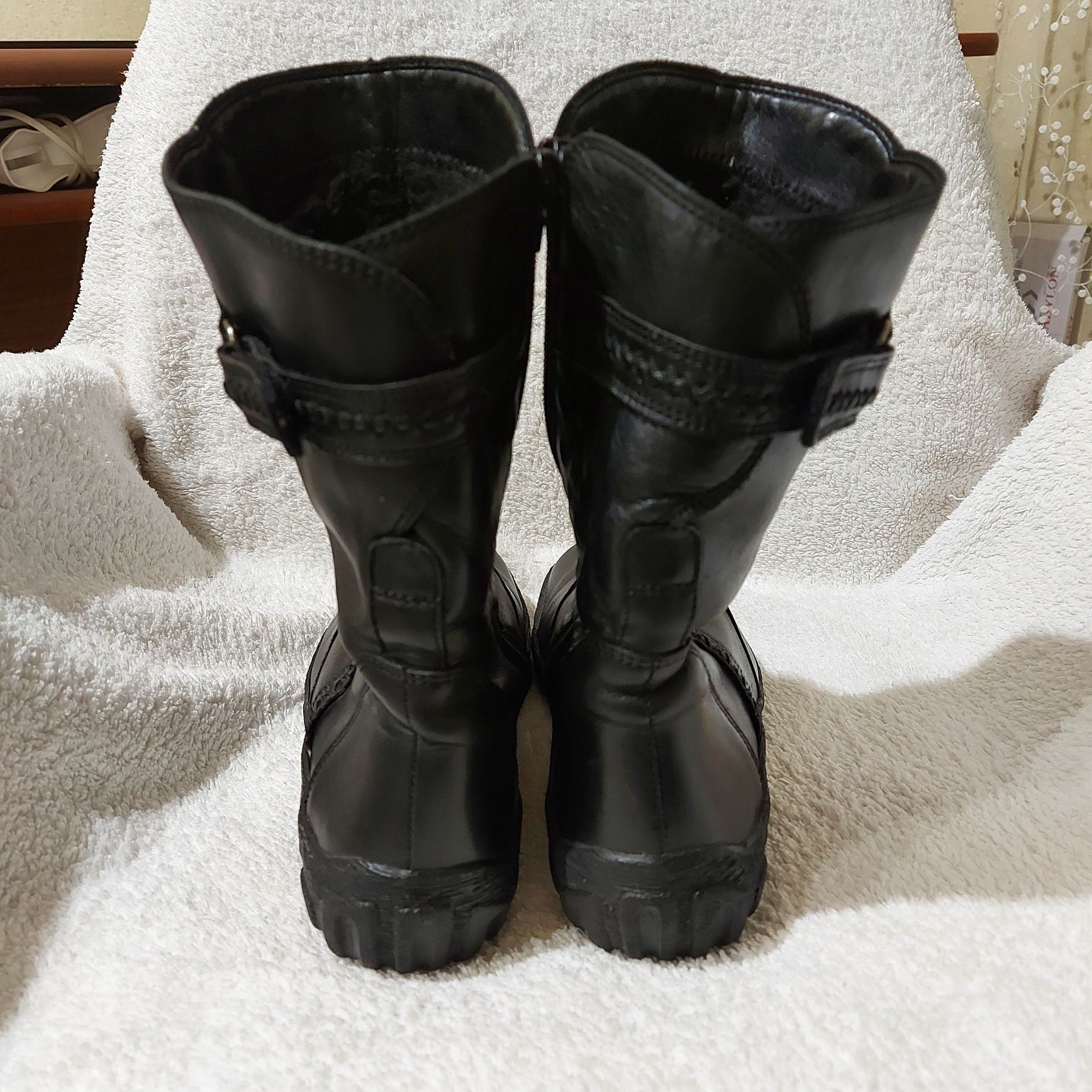 Сапоги ботинки gabor jolly's 37p черные кожа зима