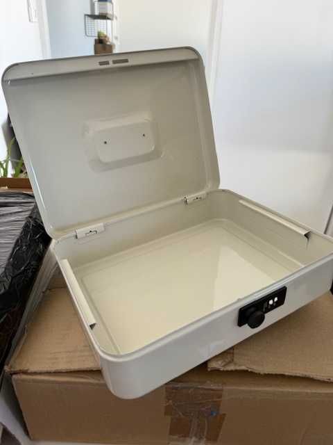 Jasnoszara KASETKA skrzynka skrytka 30cm przegródki przenośna