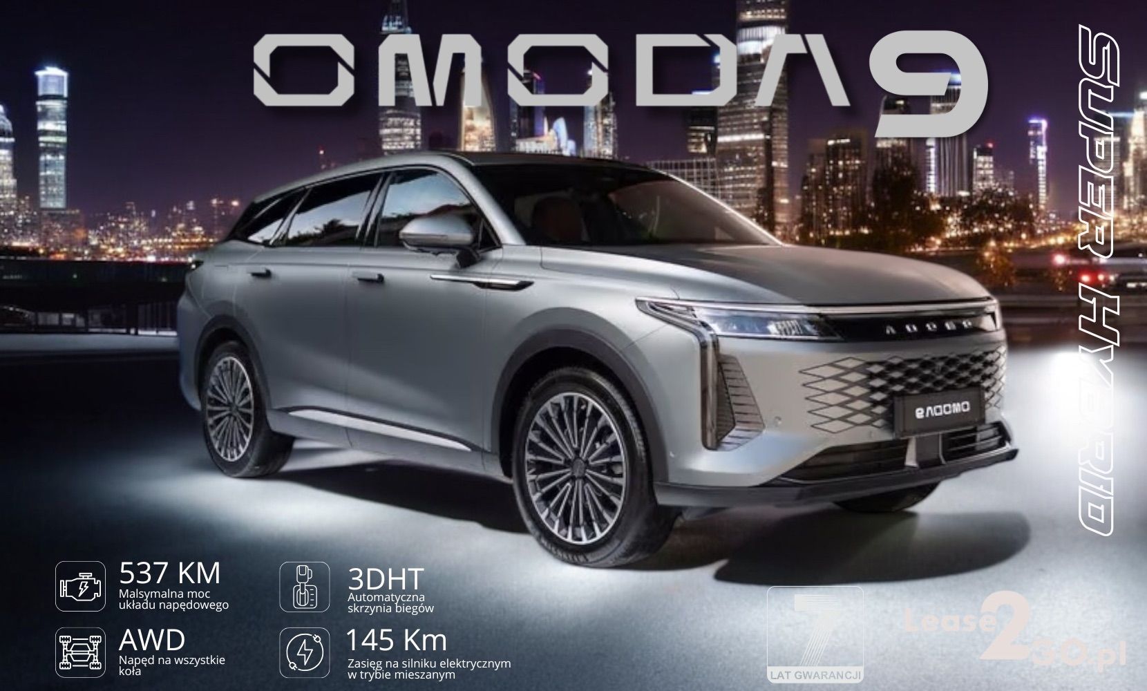 Omoda 9 Super Hybrid EXCLUSIVE 4x4 • Rabat 8 400 pln • Dla Firm i osób pryw. !