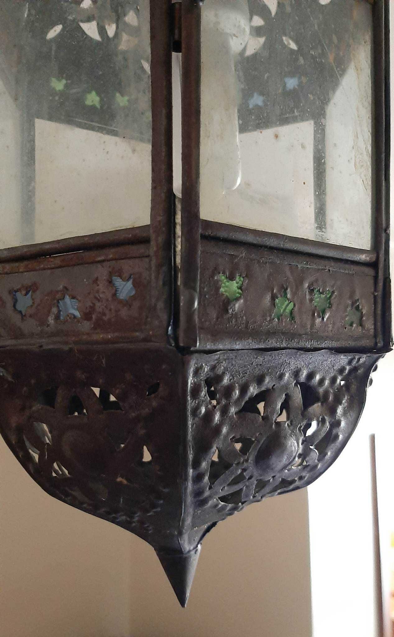 Candeeiro de tecto artesanal marroquino hexagonal