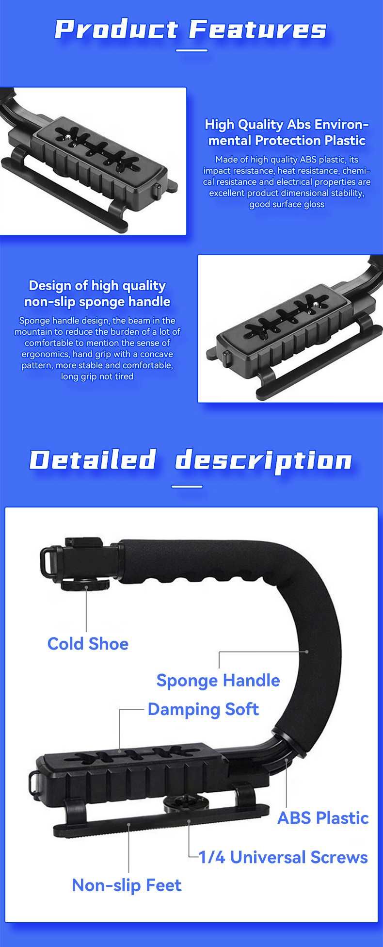 Uchwytu stabilizator Steadicam w kształcie litery C do aparatu kamer