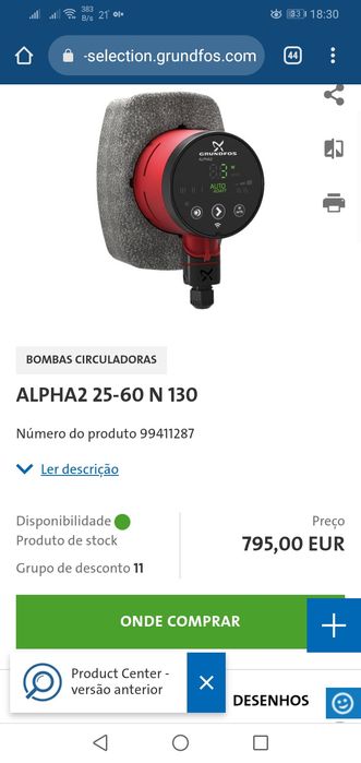 Bomba de recirculação Grundfos nova