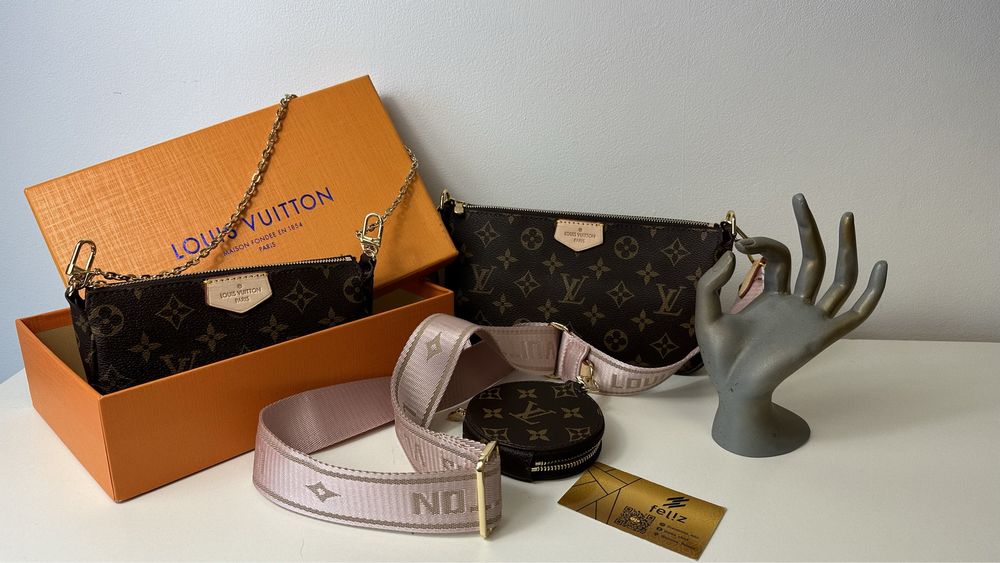 Luksusowa torebka skórzana Louis Vuitton monogram Multi Pochette skora