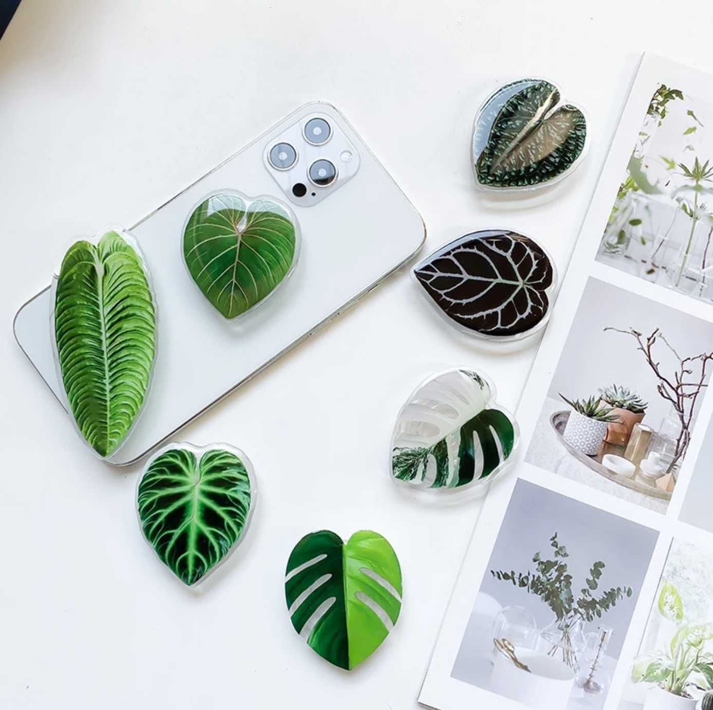 (NOVO) Pop Socket Monstera Variegata Smartphone *IVA inc.