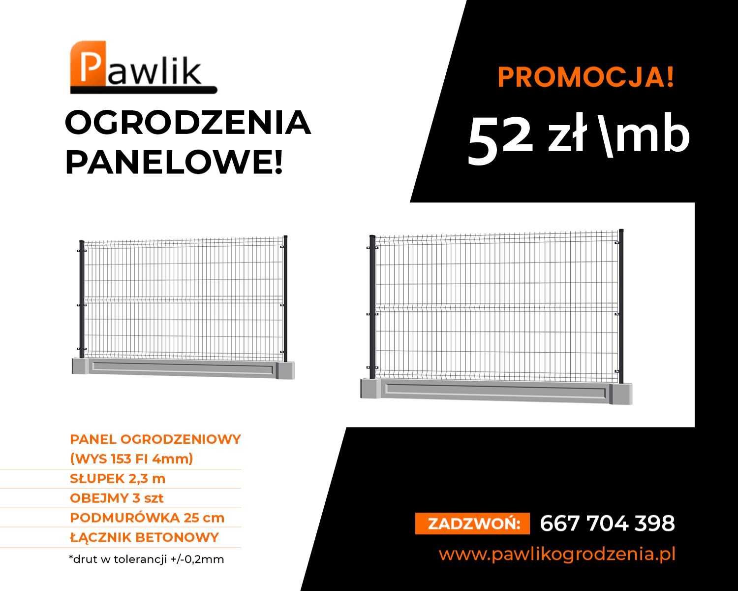 Ogrodzenie Panelowe DWR 153 cm z podmurówka mb