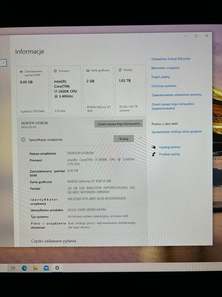 Komputer Gamingowy + Monitor