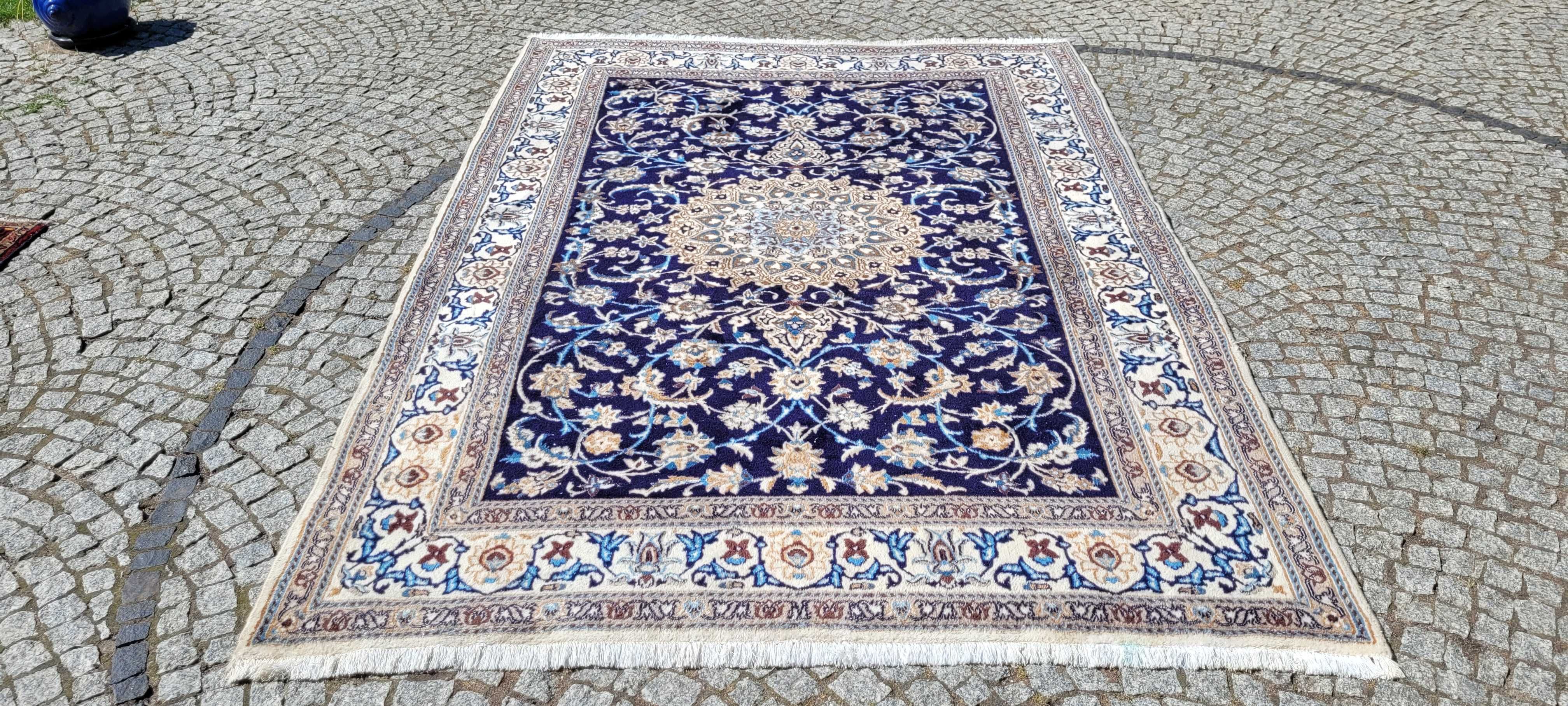 -70% Beże błękity nain piękny perski dywan r.tkany iran 200/295cm
