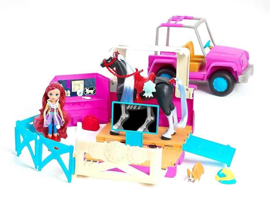 Великий дитячий ігровий набір для дівчинки лялька з конячкою машинкою