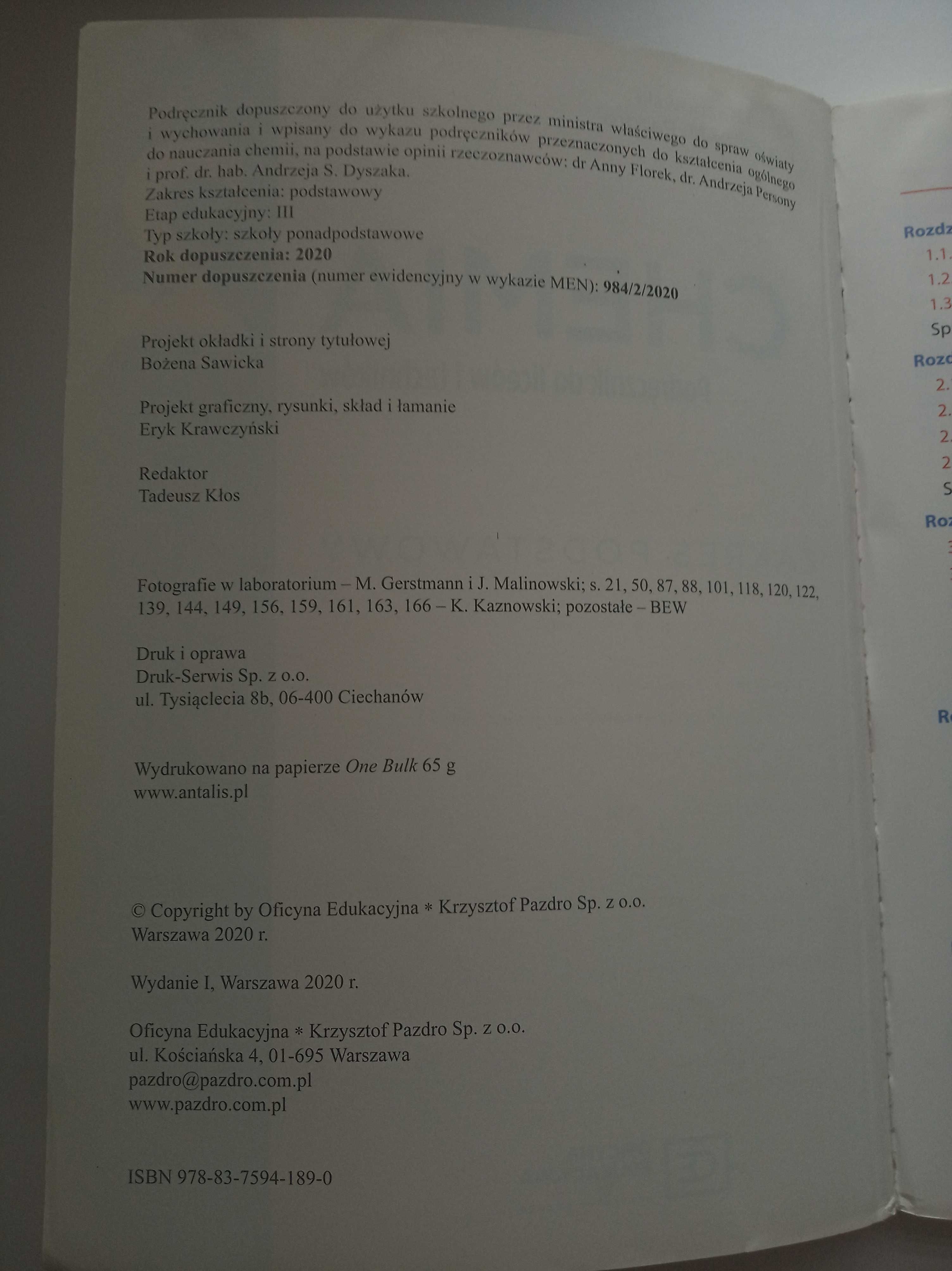 Chemia część 2 zakres podstawowy Pazdro