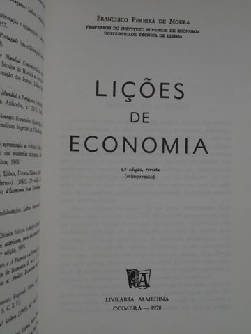 Lições de Economia de Francisco Pereira de Moura