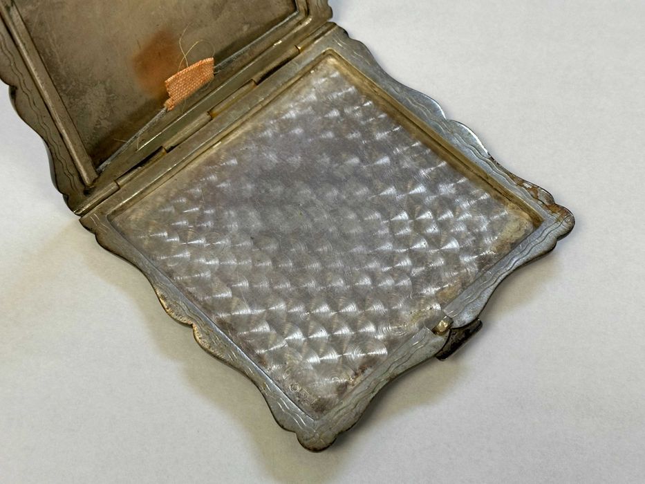 Stara srebrna puderniczka - Polska - pr. 800