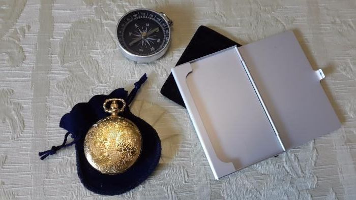 Relógio, Bússola e Porta Cartões