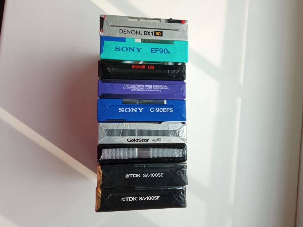 Запечатанные кассеты TDK, Sony, Denon, Maxell, Samsung, Goldstar