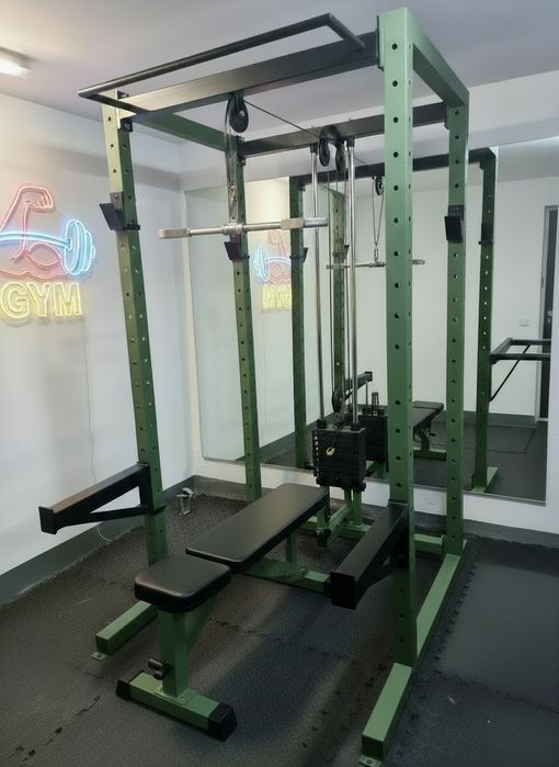 Klatka Rack Wyciąg górny dolny, poręcze dip,  zamiana