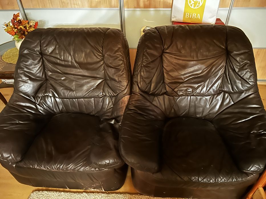 Skórzany komplet wypoczynkowy