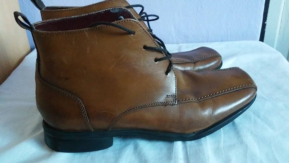 Buty za kostke wiosenno -jesienne skorzane roz 40 dł wkł 26 cm