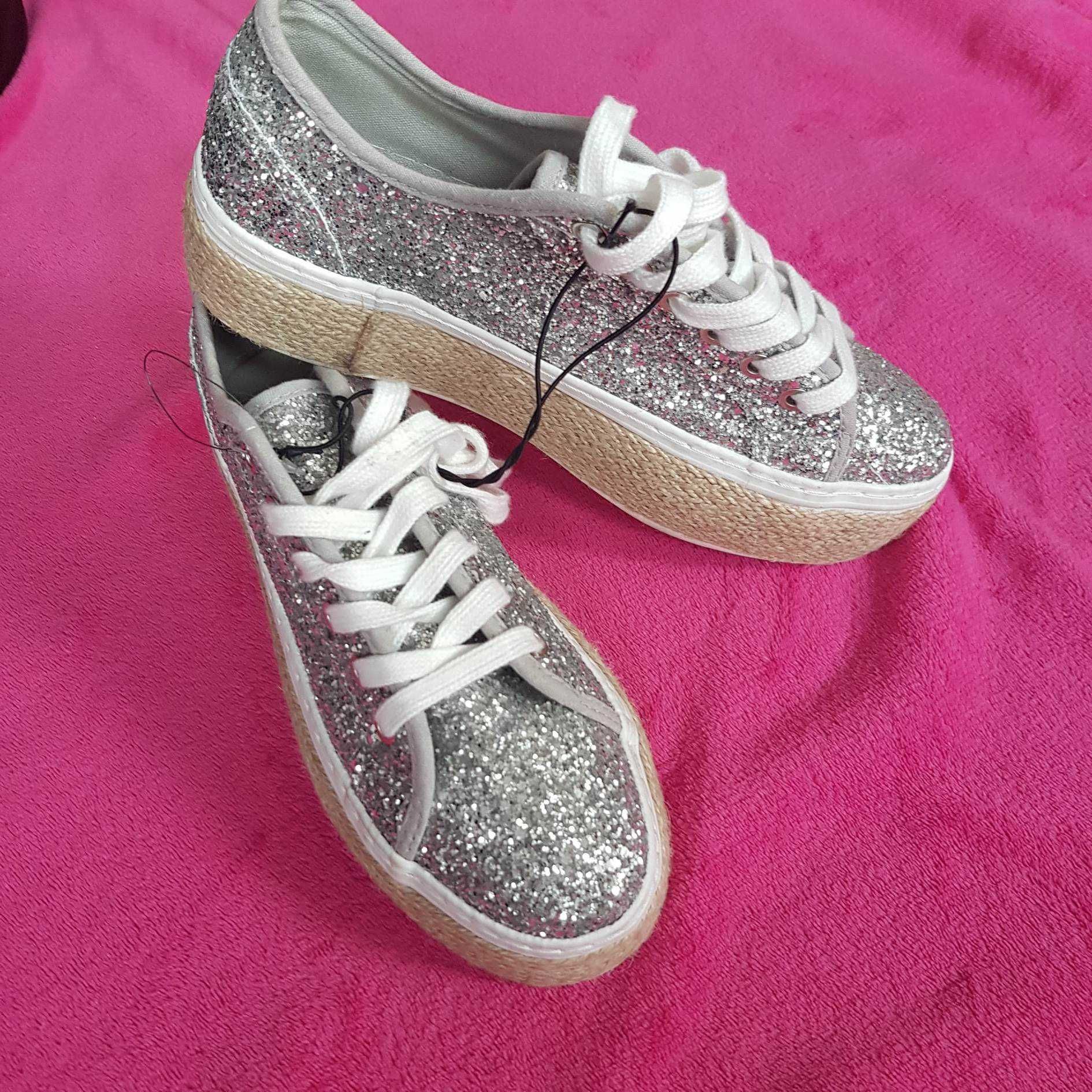 Srebrne PIMKIE espadryle trampki tenisówki rozm 37