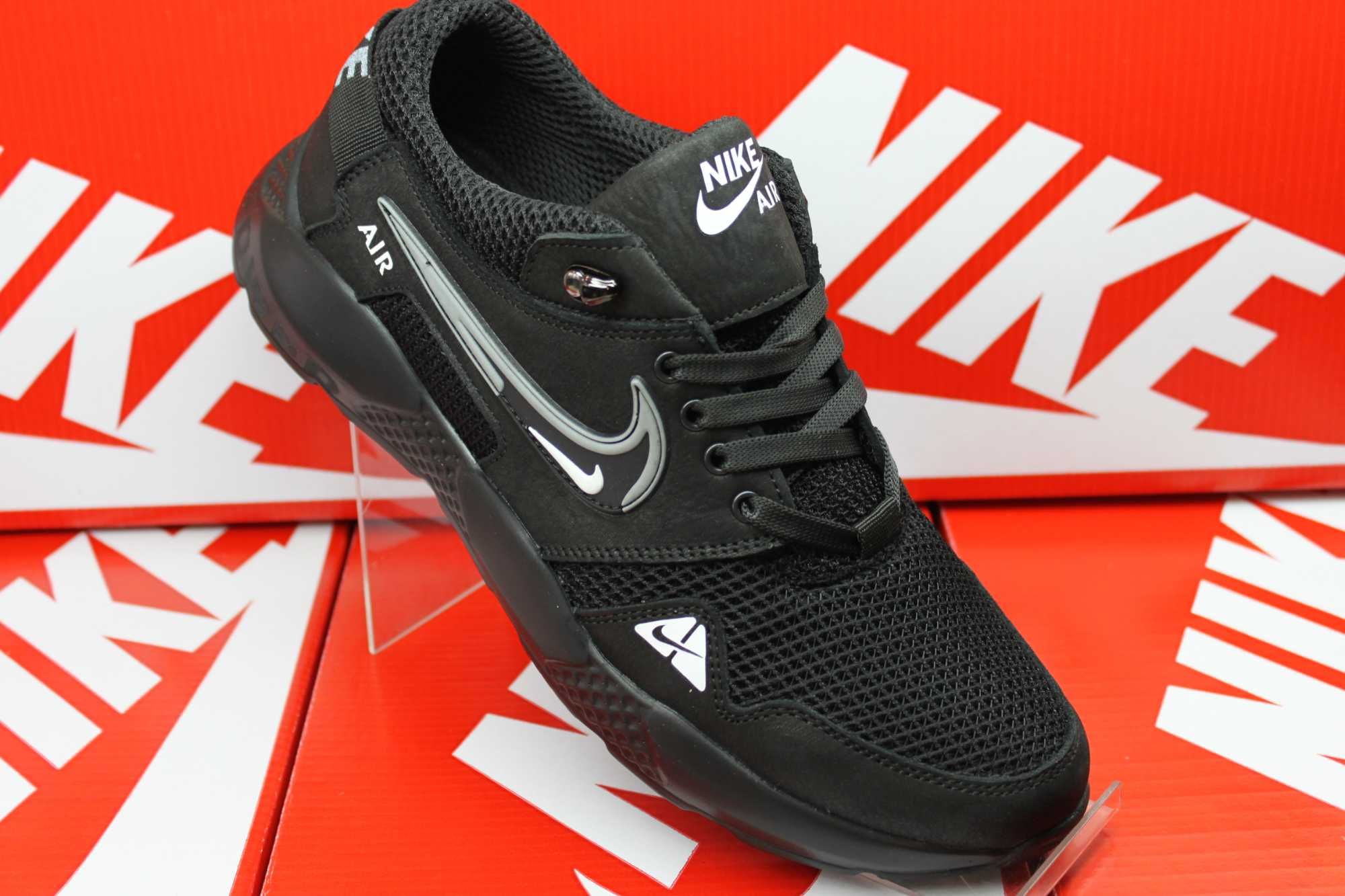 Nike - летние черные кроссовки кеды кросівки сетка (код: 15-17сетка)