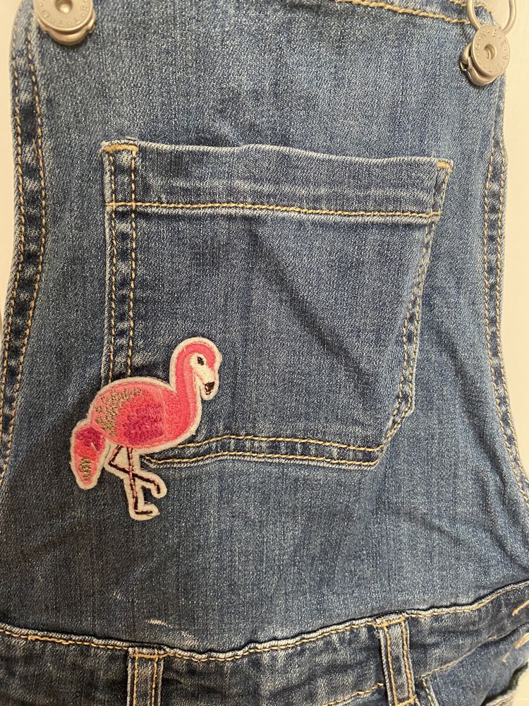 Benetton jeans szorty ogrodniczki 7 lat flaming