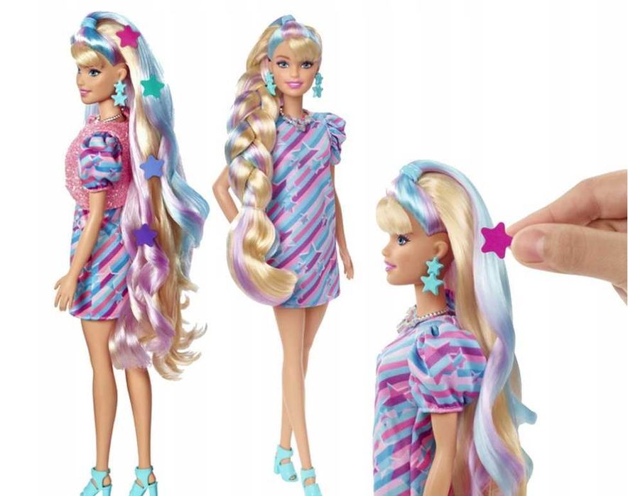 Barbie Totally Hair Lalka z długimi włosami + modowe akcesoria HCM88