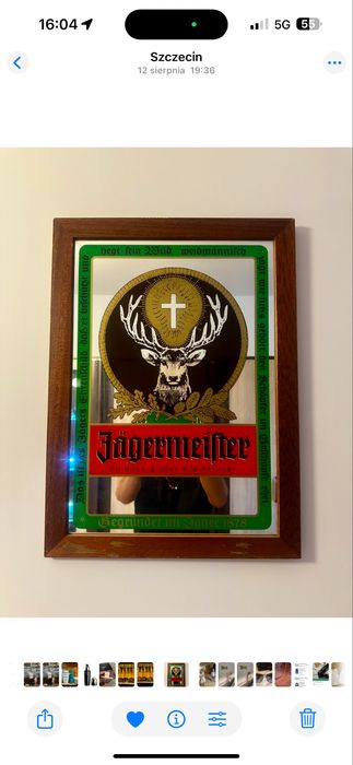 lustro reklamowe niemieckiego likieru ziołowego Jägermeister