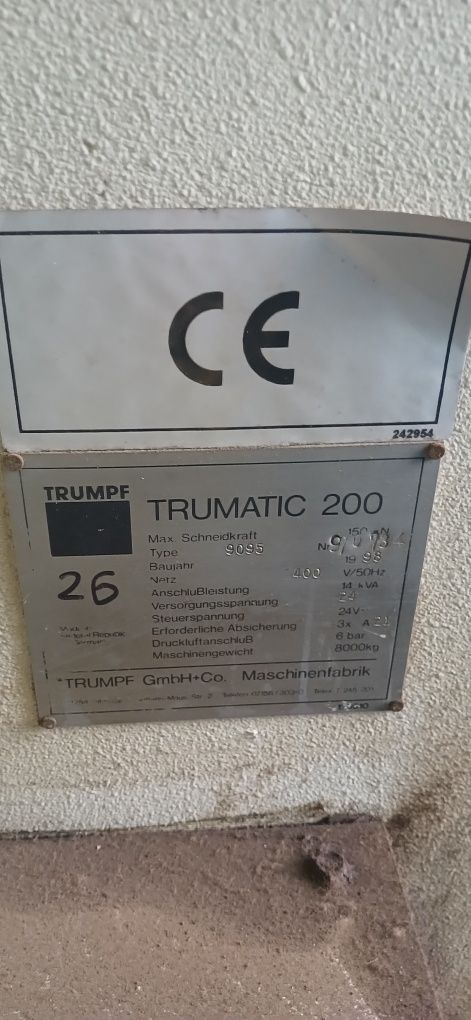 Координатно-пробивний прес з ЧПУ Trumpf Trumatic TC 200 1998р ID070667