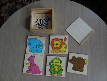 Puzzle drewniane zwierzęta