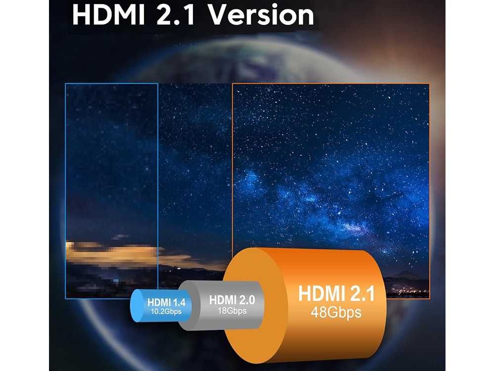 Kabel HDMI 2.1 video ultra high speed 8k 60hz 4k 120hz HQ gold 1,5m