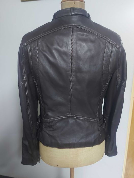 Czekoladowa skórzana kurtka rozm. L