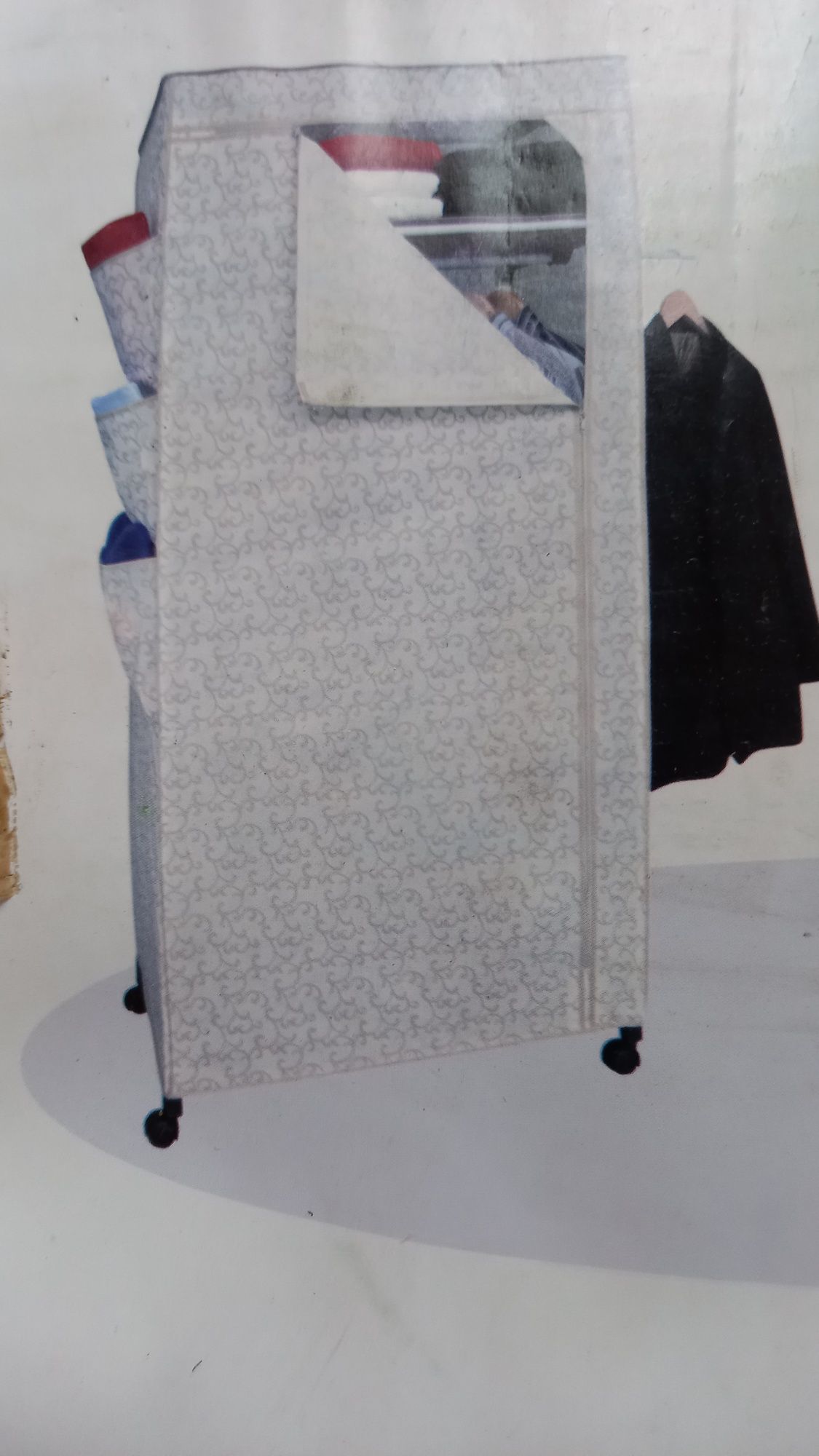 Szafa tekstylna do przechowywania ubrań,na kółkach 75x50x160
