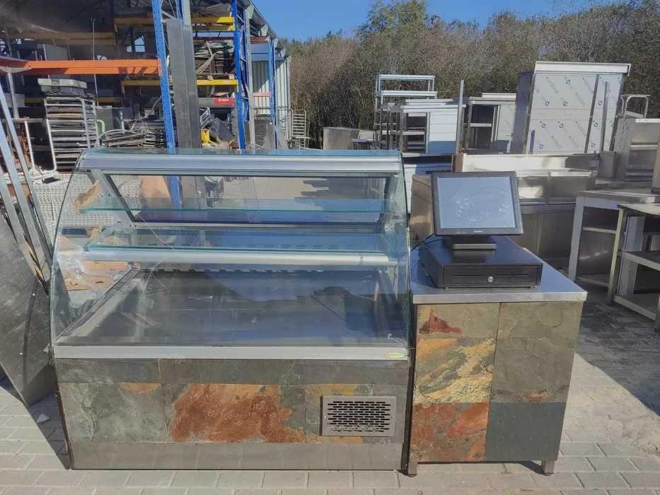 Conjunto vitrine refrigerada + Balcão para POS