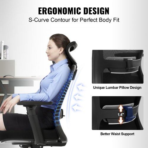 Cadeira de escritório ergonômica , cadeira de escritório com apoio de