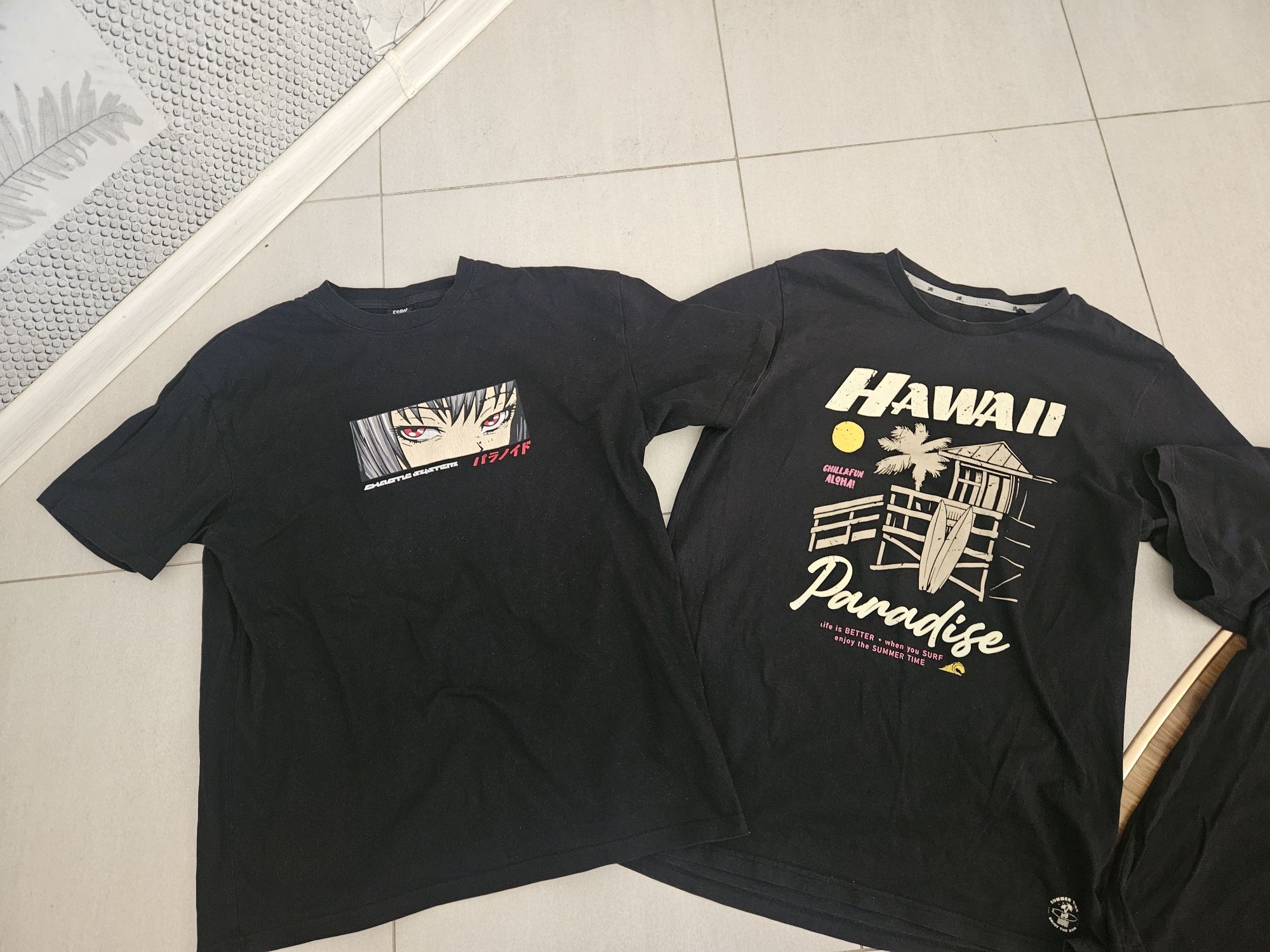 3 t-shirty męskie L cropp i c&a czarne stan bdb
