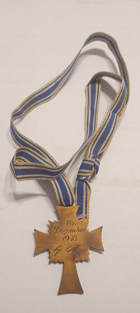 Militaria de Trincheira Werhmatch Cruz de mãe alemã