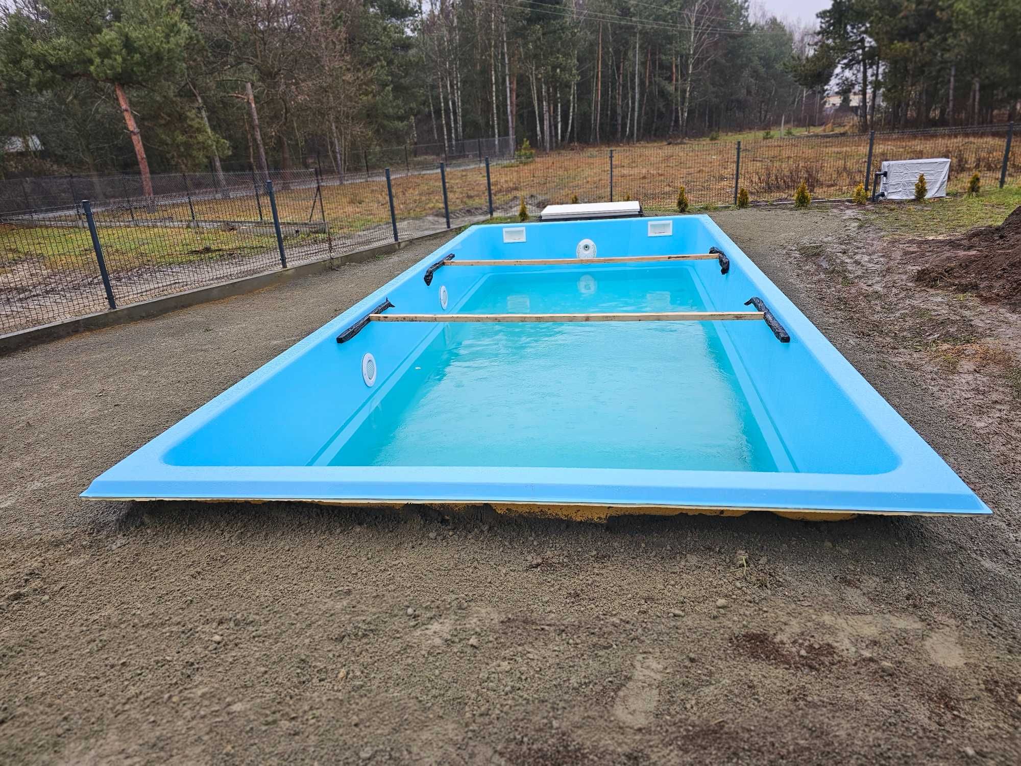 BASEN Ogrodowy HERKULES 8.5x3.7x1.55 Montaż Kompleksowy z materiałami