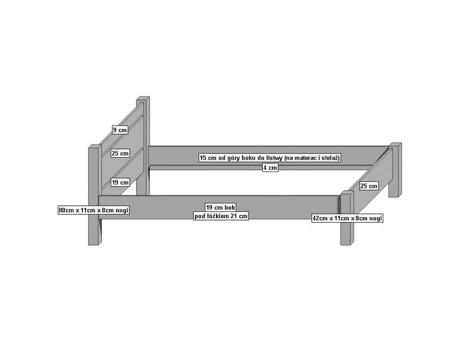 Łóżko drewniane 160 x 200 stelaż confo
