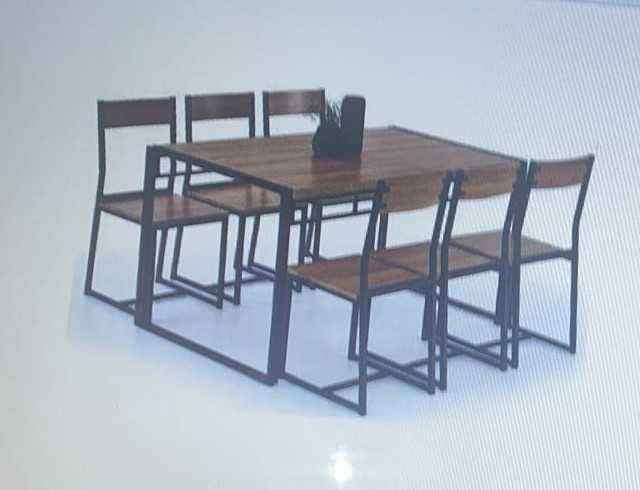 Stół z krzesłami do salonu