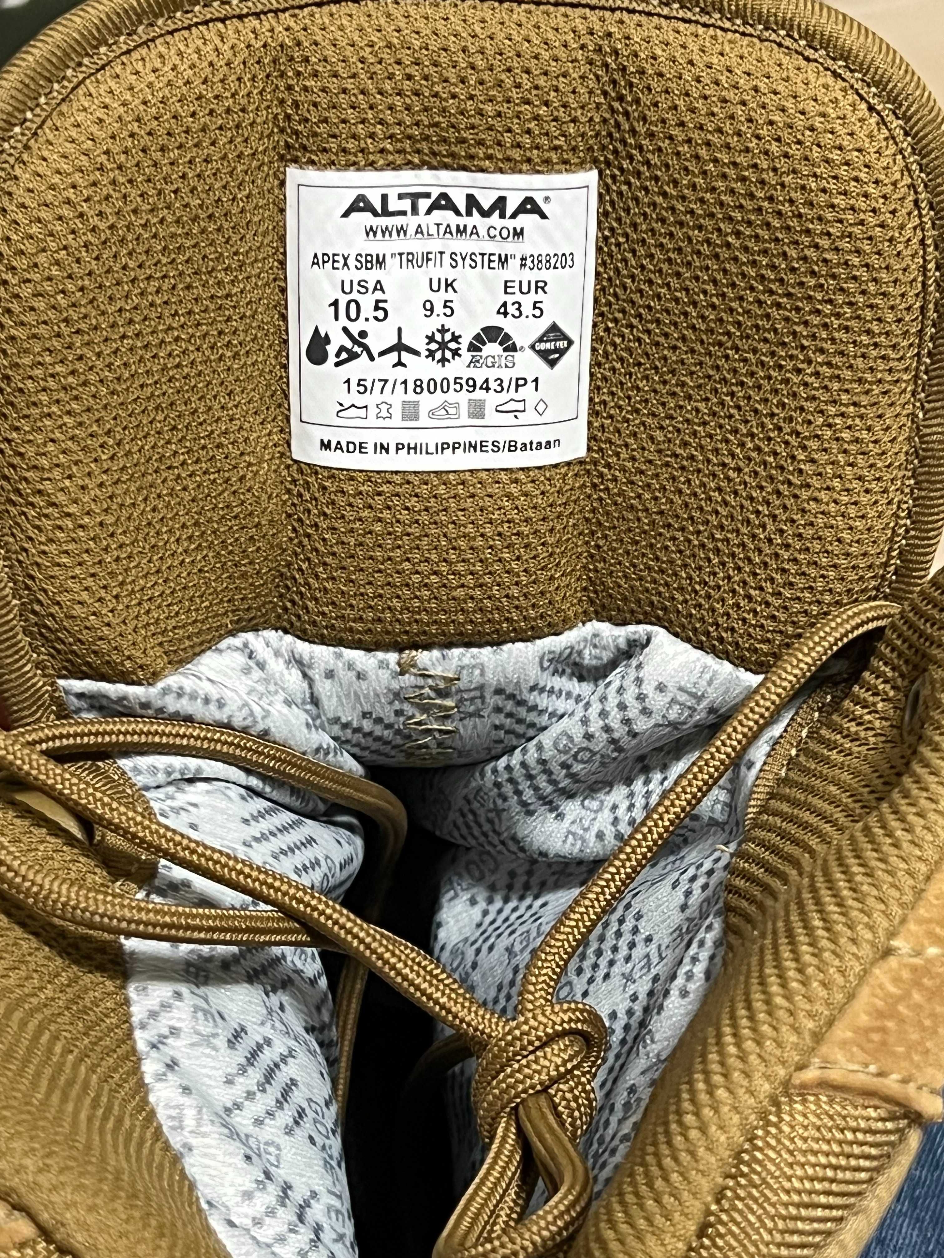 Демісезонні тактичні черевики Altama Apex SBM Gore-Tex 43.5/10.5US