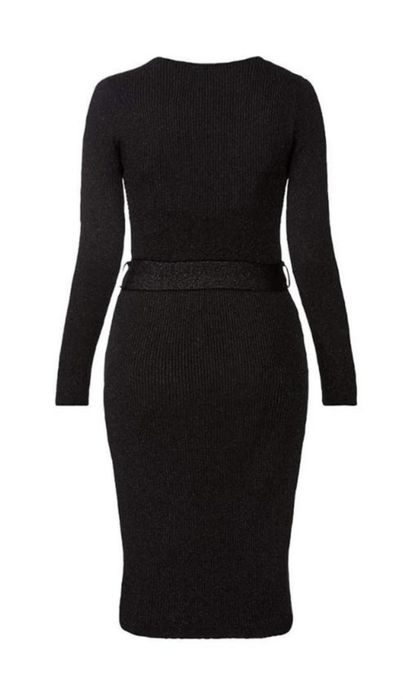 Плаття сукня в рубчик L чорна з люрексом