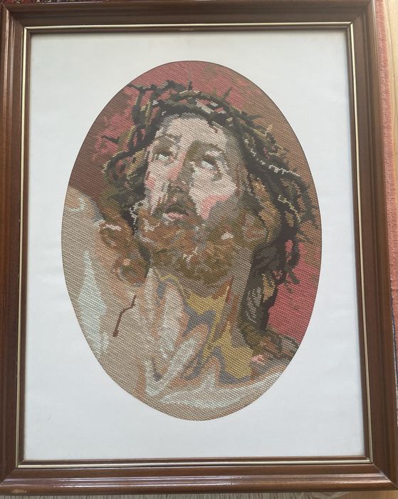 Quadro Paixao de Cristo em ponto cruz