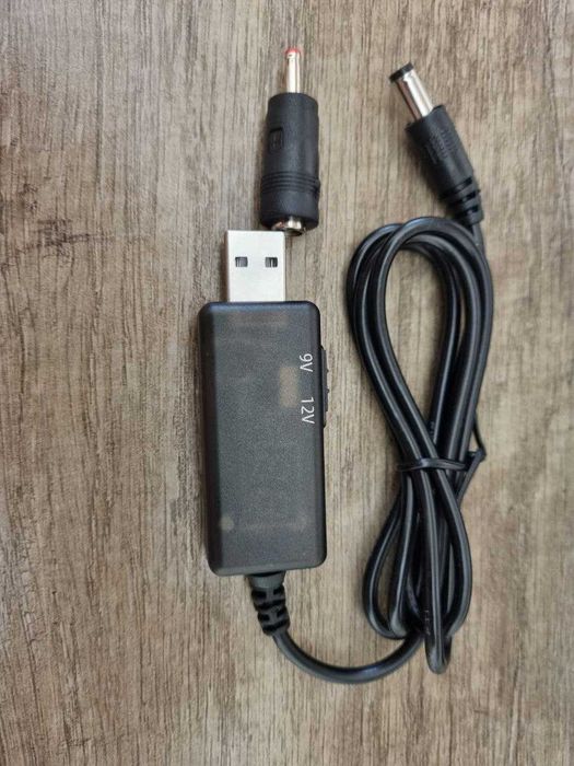 Кабель USB-DC 5 to 9-12V для WiFi роутера, терминала ONU, от Powerbank