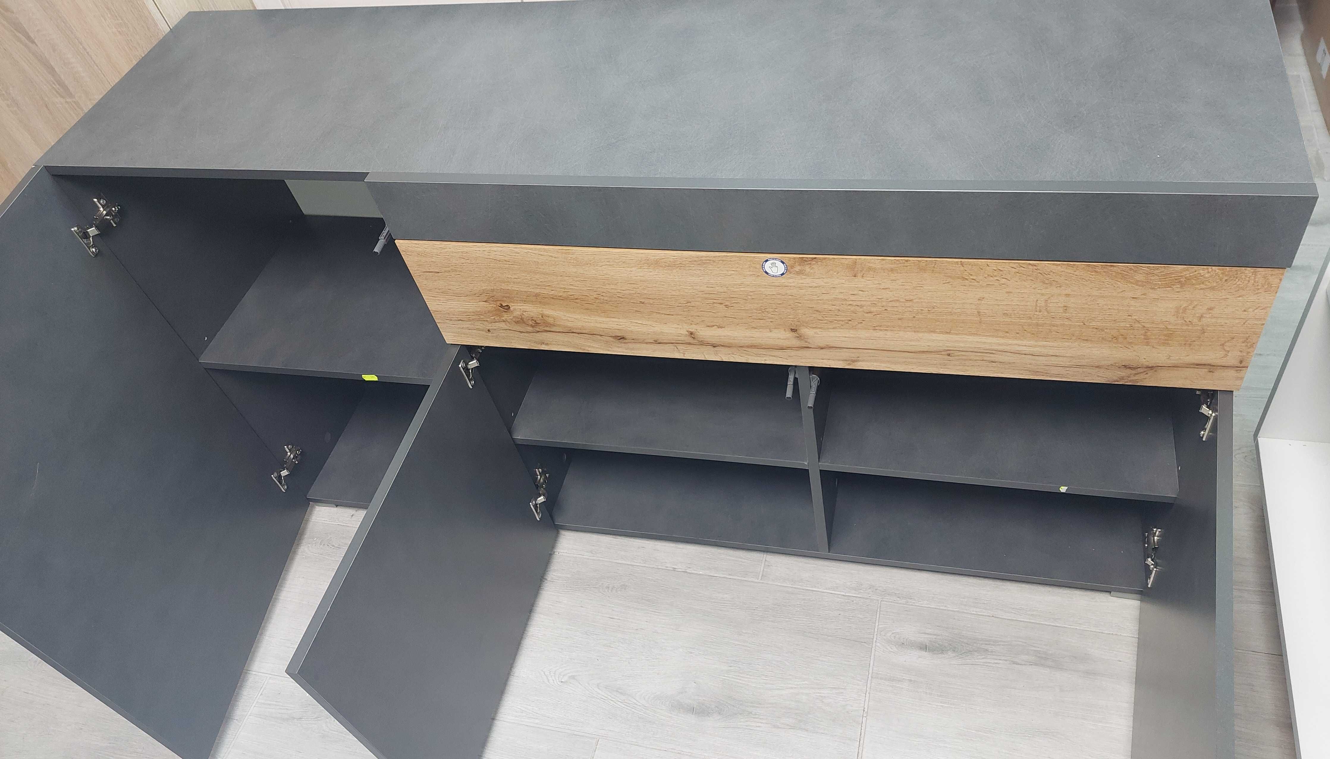 komoda 3d1sz antracyt/dąb wotan nowa niższa cena