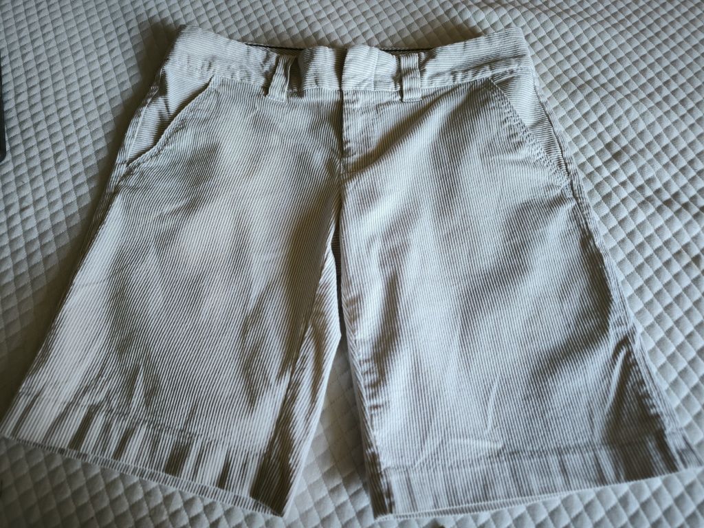 Tommy Hilfiger szorty damskie XXXS beż krem chino sztruks lato
