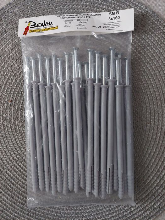 Kołki rozporowe szybki montaż 8x160