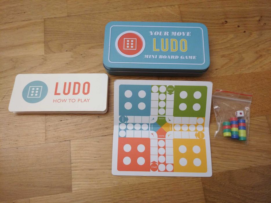 Gra Chińczyk Ludo podróżna rodzinna magnetyczna metalowe pudełko